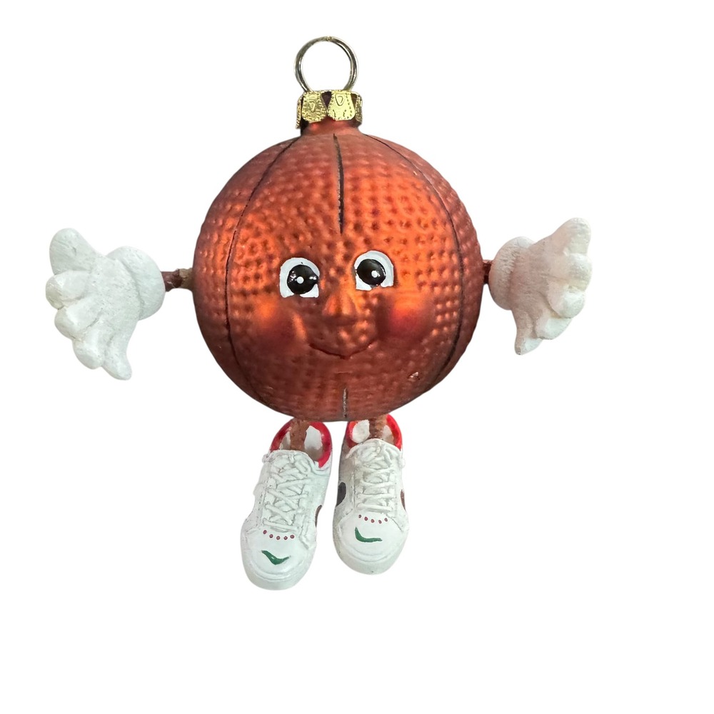Roman Inc Vintage 2000 Basketball Character Christmas Ornament Glass Sneakers